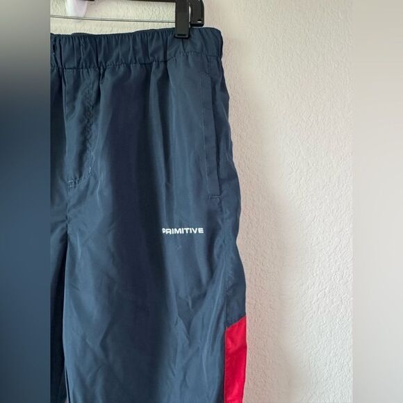Primitive Skateboarding Nylon Track Pants Navy Red Tapered Joggers Sz L Street - Picture 5 of 10
